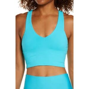 ALO Razor Back V-Neck Sports Bra in Blue Women’s Size S